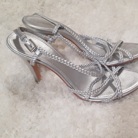bcbg silver heels